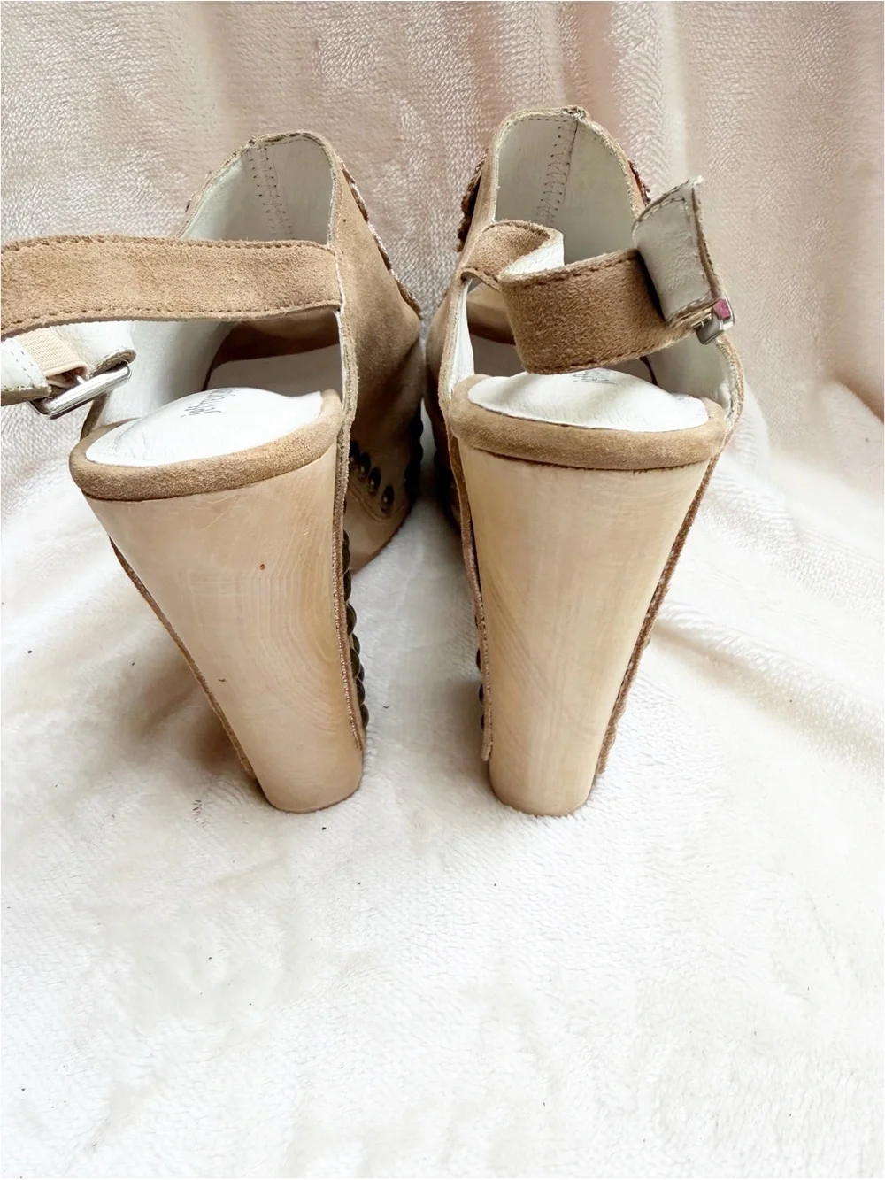 Jeffrey Campbell Vuelta Embroidered Suede Platform Slingback Heels - Picture 3 of 5